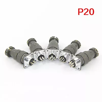 Aviation Plug P20 2/3/4/5/6/7Pin Plugs Socket Metal Connector Panel Cable Joint - Image 1 of 4