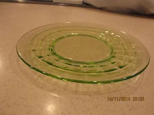 Hocking Grün Vertiefung Glas Block Optik 8" Salatteller - Bild 1 von 4
