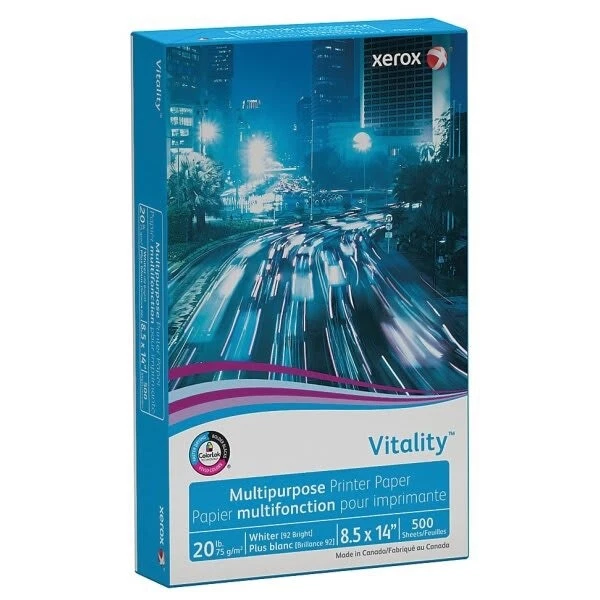 Xerox Vitality 8.5" x 14" Multipurpose Paper, 20 lbs. 92 Brightness 500 Sheets - Image 1 of 1
