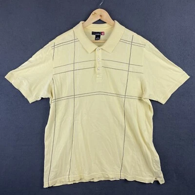 Vintage Quiksilver Polo Men’s Size L Yellow Short Sleeve Shirt Striped 90s Retro - Image 1 of 4
