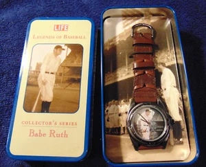 LIFE's MLB NEW YORK Yankee's BABE RUTH Life's Legends Collector Watch in tin Box - Picture 1 of 6