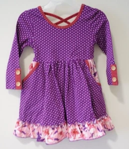 NWT Cheeky Plum Long Sleeve Polka Dot Dress Girl's Size 18-24 Months - Picture 1 of 2