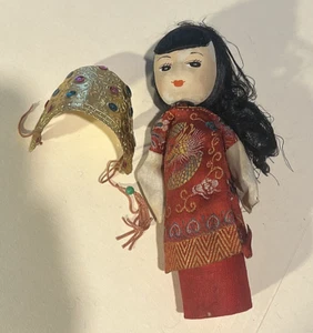 Vintage Oriental Asian Souvenir Dolls Japan China 6 inches - Picture 1 of 5