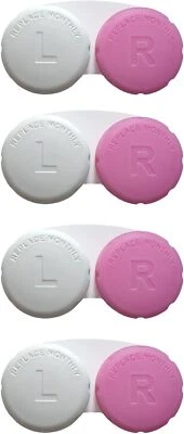 Paquete de 4 fundas para lentes de contacto a prueba de fugas soporte de almacenamiento de viaje multicolor Foto 1 de 4