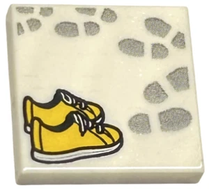 LEGO Limited 2x2 Tile Yellow Tennis Shoes Footprints Master Builder Dagny Holm - Picture 1 of 1
