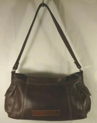 Fossil Sedona Brown Leather Handbag Purse Shoulder Bag Boho Top Zip Hobo Satchel - Image 1 of 4