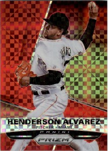 2015 Panini Prizm Prizms Red Power Baseball Card #74 Henderson Alvarez /125