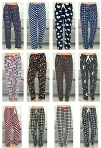 Ladies Women Fleece PJs Pyjama Bottoms Nightwear Trousers Loungewear Pants Plus - Picture 1 of 30