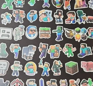 50 Piece Video Game Minecraft Pixal Laptop Phone Vinyl Wall Decal Sticker Pack - Picture 1 of 3
