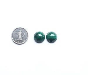 Rose Cut Gemstone Natural Malachite Rose Cut Faceted Loose Gemstone 16MM Ct36.70 - Picture 1 of 5