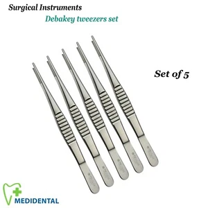 5er Pack Debakey Pinzette 16cm Wellenschliff Spitze Verband & Baumwollgewebe Pinzette CE - Bild 1 von 4