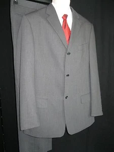 42 L Cosani Gray  SUIT Super 120s  Suit Jacket Blazer men's Pants 38" X 32" EUC - Picture 1 of 12