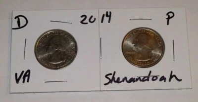  2014 D & P Mint Virginia - Shenandoah Quarters - 2 COIN SET  - Image 1 of 2