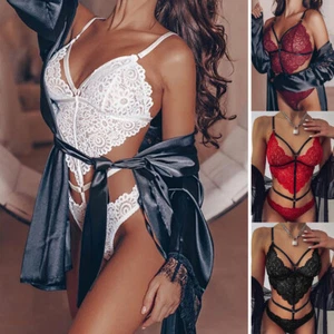 Mujeres Sexy Lencería Erótica Encaje Tanga Vestido Tanga Ropa Interior Body Ropa - Imagen 1 de 15