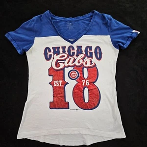 Chicago Cubs 5th & Ocean 2016 White Short Sleeve Cotton T-Shirt Women's S - Picture 1 of 9