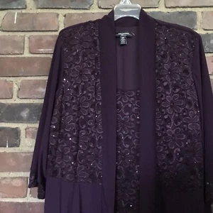 R&M RICHARDS | Metallic Jacket Tunic Top Twofer -stretchy Sz 20W -Cheapchicplus - Picture 1 of 5