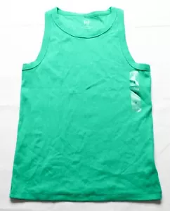 Gap Women's Solid Ribbed Knit High Scoop Neck Tank Top EJ3 Green Small NWT - Picture 1 of 3