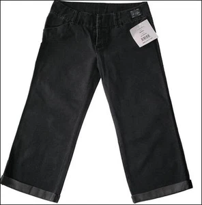Nuevo con etiquetas Pantalones de mezclilla para mujer Oakley Capri recortados 3/4 UK6 negros nuevos - Imagen 1 de 4