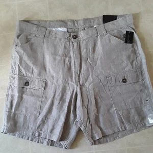 Tasso Elba Island Men's Solid Cotton Linen Shorts Safari Tan Sz 44 NEW - Picture 1 of 3
