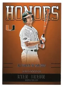2015 Ryan Braun Panini Miami Hurricanes Multi-Sport Honors - Milwaukee Brewers - Picture 1 of 1