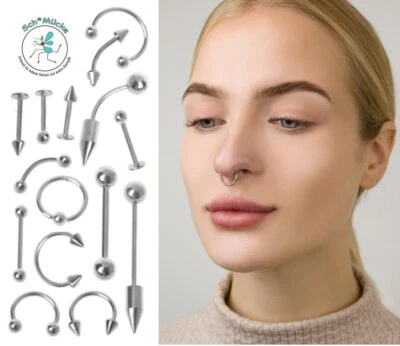 Piercing Chirurgenstahl Circular Barbell Spike Banane Labret Septum Helix Hantel - Bild 1 von 4
