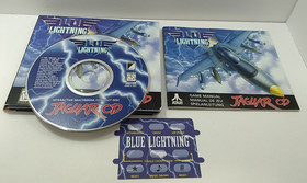 Atari Jaguar CD Blue Lightning Complete Game Case Manual And Overlay