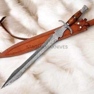 Premium Hand Made Damascus Steel Hunting Medieval Rare Roman Gladius Sword - Picture 1 of 1