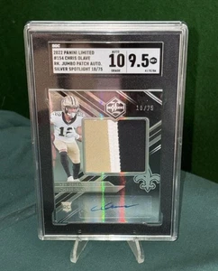2022 Limited Silver Spotlight #154 Chris Olave /75 Rookie Patch Auto SGC 9.5  - Bild 1 von 2