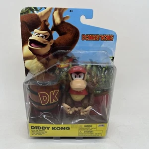 Donkey Kong DIDDY KONG with DK BARREL 4" Action Figure Jakks Nintendo NEW - Picture 1 of 8