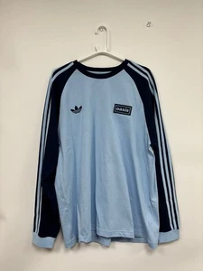 Camiseta para hombre Adidas Oasis Tour 3 bandas manga larga cielo claro/noche índigo XL - Imagen 1 de 24