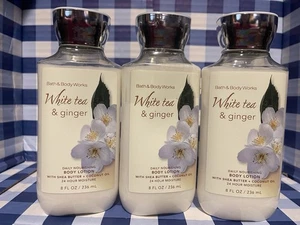 Bath & Body Works ~TÉ BLANCO Y JENGIBRE ~ Loción corporal tamaño completo lote de 3 - Imagen 1 de 4