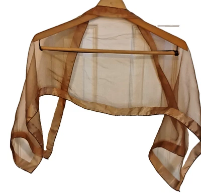 Vintage Elegant Sheer Brown Nylon Scarf Made In Italy Feminine Gypsy 43" x 13" - Image 1 of 4