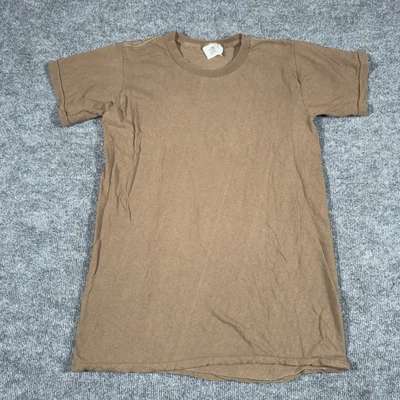 Camiseta en Blanco Militar Marrón Años 90 Mediana Algodón Peinado Puntada Única Suave Foto 1 de 4