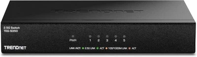 TRENDnet TEG-S350 5-Port Unmanaged 2.5GbE Gaming Multigig Network Switch Fanless - Image 1 of 2