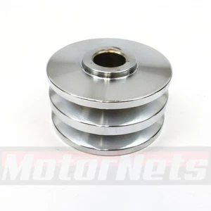 Ford SBC BBC Chevy 305 350 Chrome Steel Alternator Pulley Double 2 Groove GM - Picture 1 of 6