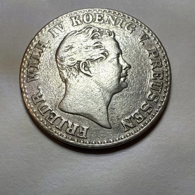 1850A Prussia 21/2 Groschen Silver Coin German States Wilhelm II - Image 1 of 3