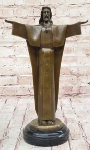 Hand Made Solid Bronze Sculpture Collectible Memorabilia in Brazil Jesus Gift NR - Picture 1 of 10
