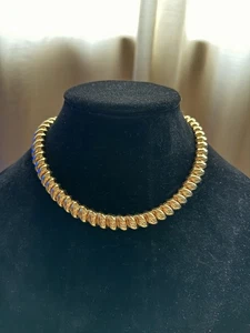 Stunning Ciner Vintage Gold Tone Choker Necklace - Picture 1 of 10