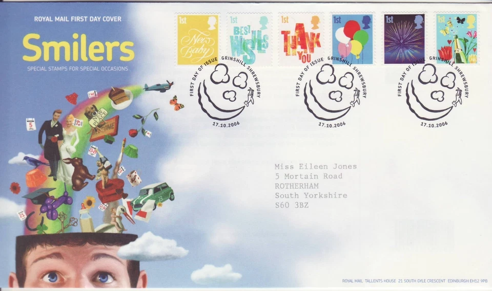 GB Stamps First Day Cover Smiler Booklets (2), baby, balloon, wedding SHS 2006 - Image 1 of 1