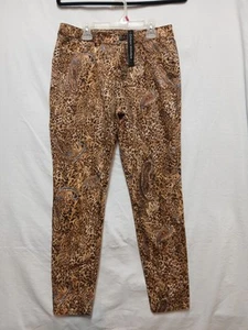 Catherine Malandrino Leopard Paisley Jegging Sz 10 NWT Stretch Pockets Festival - Picture 1 of 9