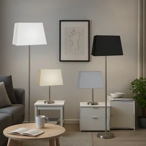21" Rectangular Silky Fabric Pyramid Drum Shape Table Lamp & Floor Lamps Shade - Picture 1 of 14