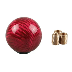 Red Round Ball Shape Carbon Fiber Gear Shift Knob Shifter Lever for Accord Civic - Picture 1 of 6