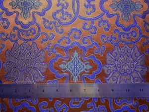 Faux Silk Brocade (Fortune Flower) Jacquard Damask Kimono Fabric Material BL2 - Picture 1 of 49