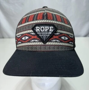 Hooey Womens Rope Like a Girl Southwestern Hat Black & Multi Color Trucker Cap - Picture 1 of 6
