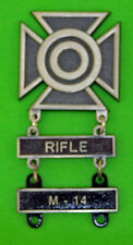 Army Sharpshooter Marksmanship Badge with RIFLE & M-14 Qualification Bars