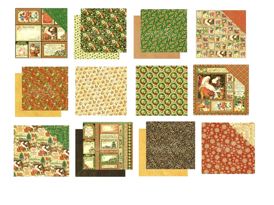 Gráfico 45 St. Nicholas 12 x 12 cartolina ESCOLHA sinos de Natal Holly Santa Sweet - Imagem 1 de 1