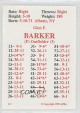 1999 APBA Baseball 1998 Season Perforated Glen Barker Rookie RC
