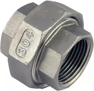 2-1/2" NPT Threaded Hex Union 304 Stainless Steel 150 Pipe Fitting - Picture 1 of 3