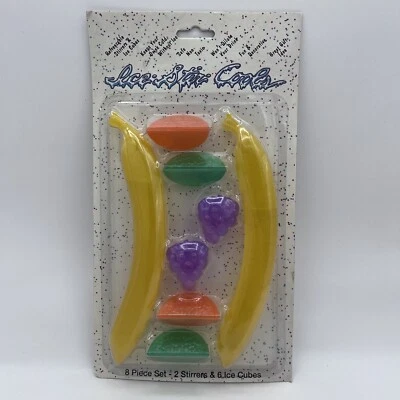 Vintage Ice Stir Cools Banana Fruit Shaped Freezable Ice Cubes Brand New NIP - Image 1 of 4