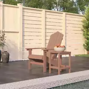 Patio Adirondack Chair with Table HDPE Brown vidaXL - Picture 1 of 8